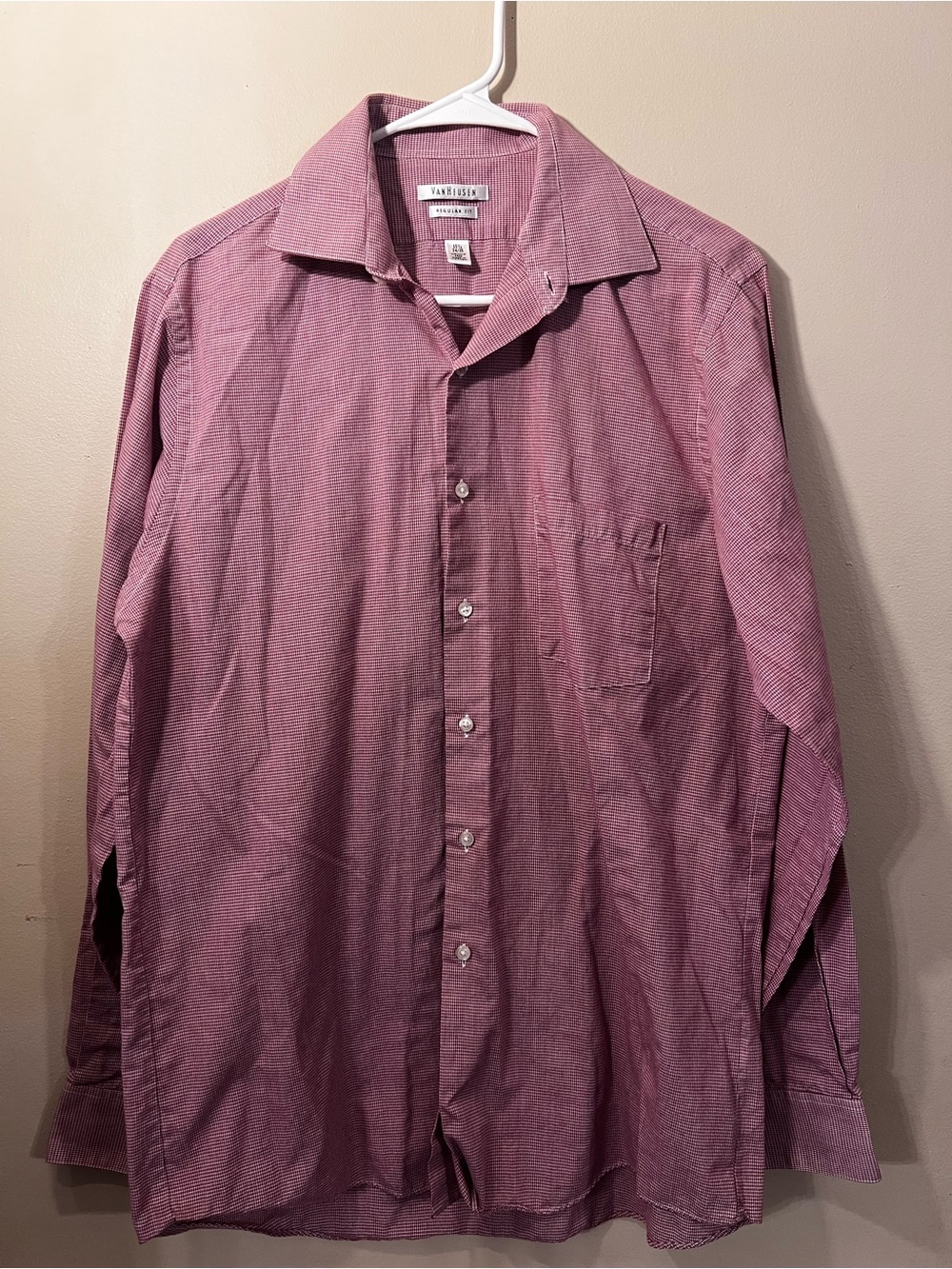 Van Heusen Men's Mauve Button-Up Dress Shirt